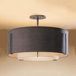 Fabric Drum Semi Flush Mount Light Dining Room 3/4 Lights Rustic .