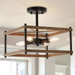 KSANA Semi Flush Mount Farmhouse Light Fixtures Ceiling with Faux .