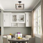 KSANA Semi Flush Mount Farmhouse Light Fixtures Ceiling with Faux .