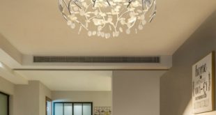 Contemporary Light Fixtures Flower Leaves Crystal Flush Mount .