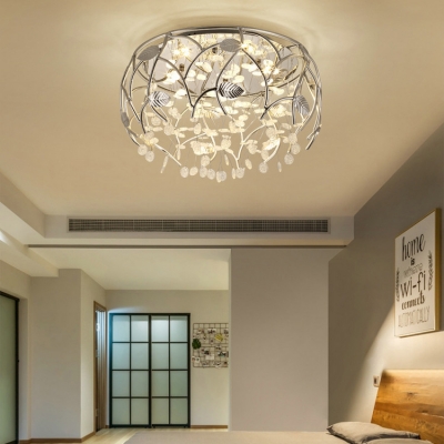 Contemporary Light Fixtures Flower Leaves Crystal Flush Mount .