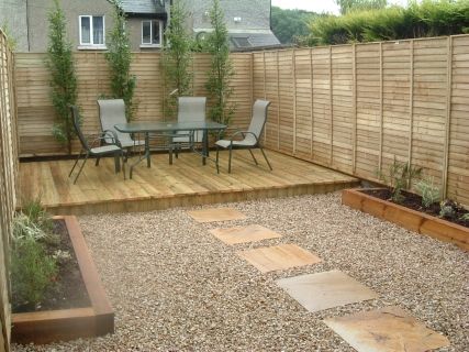 small deck in corner of fences | ... | Small Garden/Paving/Patios .