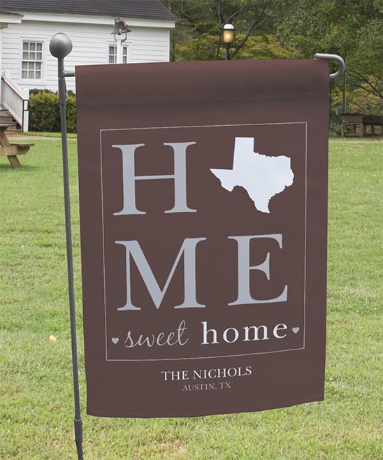 Brown 'Home Sweet Home' Personalized Garden Flag | Personalized .