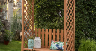 Large Garden Arbor With Bench Wood Arch Trellis Pergola Plant .