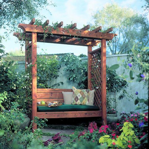 How to Build a Garden Arbor Bench | Garden arbor, Arbor bench .
