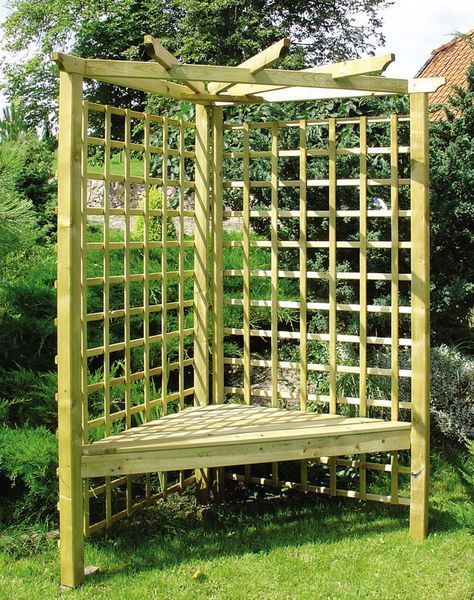 Garden Seat With Trellis - https://www.otoseriilan.com | Garden .