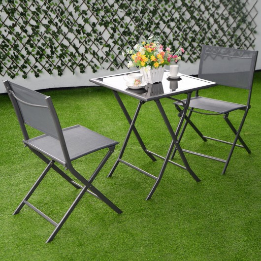 3 Pcs Bistro Set Garden Backyard Table Chairs Outdoor Patio .