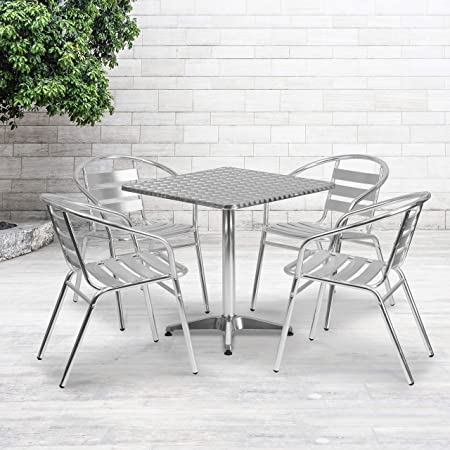 Amazon.com - Flash Furniture 27.5'' Square Aluminum Indoor-Outdoor .