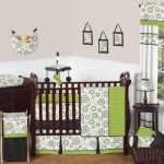 Spirodot Lime and Black Gender Neutral Baby Bedding 9 pc Boy or .