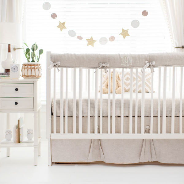 Neutral Baby Bedding | Gender Neutral Crib Bedding | Linen Crib .