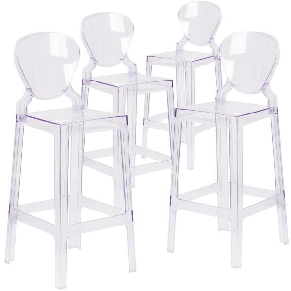 Carnegy Avenue Transparent Crystal Ghost Bar Stools (Set of 4)-CGA .