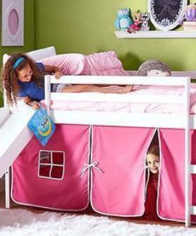 Elena Loft Bed with Slide and Pink Te