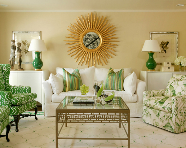 20 Wonderful White and Green Living Rooms | Home Design Lov