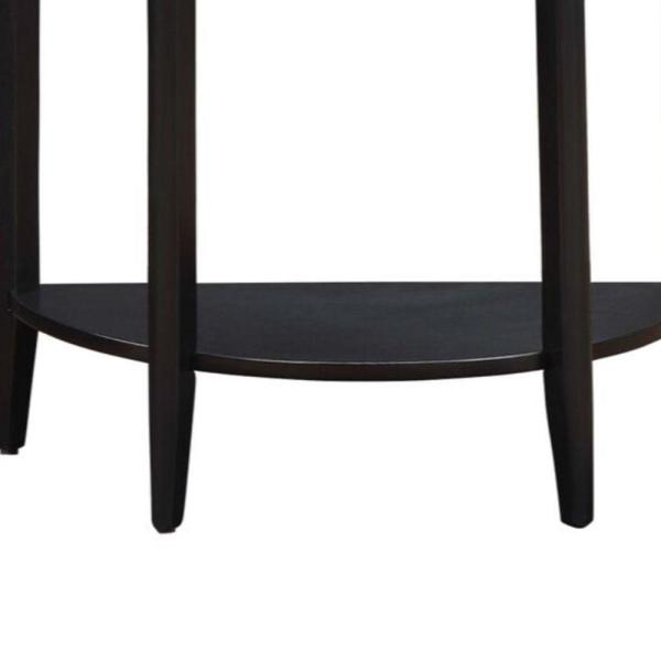 Benjara 28 in. Wooden Black Half Moon Shaped Console Table with 1 .