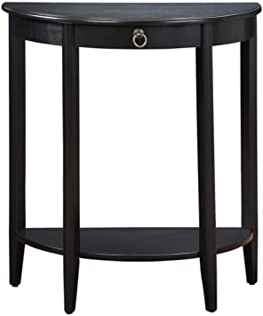 Amazon.com: Benjara, Black Benzara Wooden Half Moon Shaped Console .