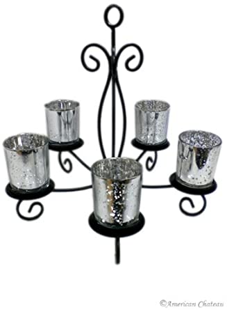 Amazon.com: New 5 Glass Votive Candle Holder Hanging Chandelier .