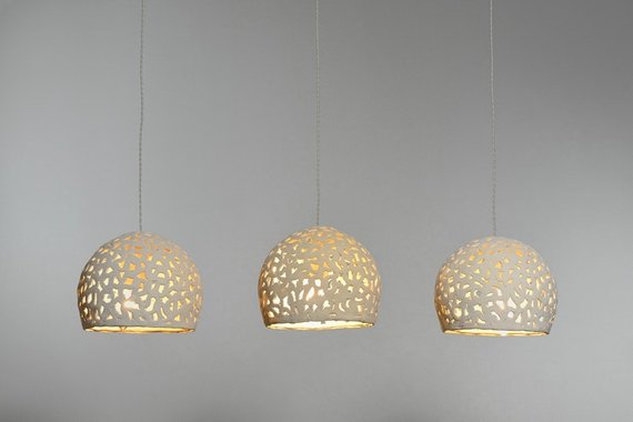 3 White Ceramic Hanging Lights. Ceiling Lights Chandelier for .