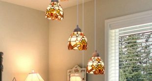 Stained Glass Sunflower/Victorian Hanging Light 5 Lights Ceiling .