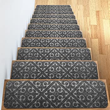 Amazon.com: Carpet Stair Treads Set of 13 Non Slip/Skid Rubber .
