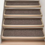 Set of 12 Attachable Indoor Carpet Stair Treads - Pebble Gray - 8 .