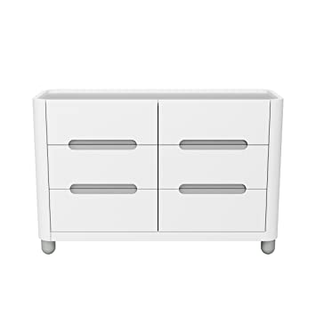 Amazon.com : Storkcraft Roland 6 Drawer Dresser, White/Pebble Gray .