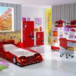 The complete Red white kids bedroom furniture sets for bo