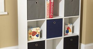 TMS Utility Kids Bookshelf with 5 Fabric Storage Bins, Multiple .