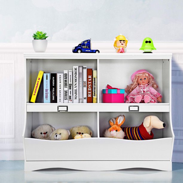 Gymax Children Storage Unit Kids Bookshelf Bookcase Baby Toy .