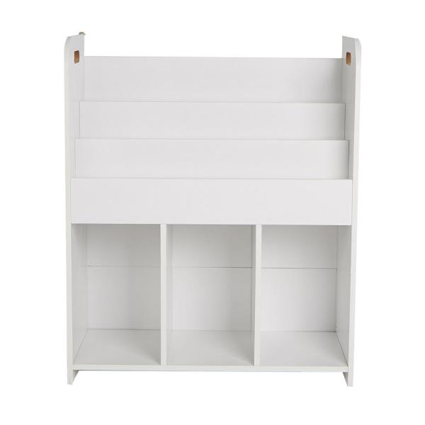 Unbranded White Wood Book Shelf and Cubby, Book Organizer with Toy .
