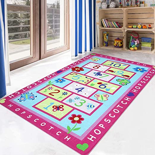 Amazon.com: LIVEBOX Hopscotch Kids Play Mat, 3' x 5' Playroom Area .