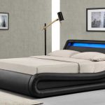 Madrid Black LED Lights Lift Up Ottoman Storage Designer Bed .