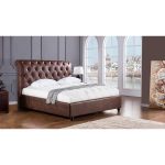 Shop Leatherette Upholstered Wooden Eastern King Size Bed with .