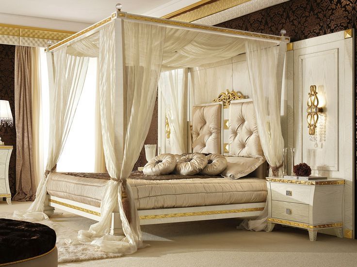 king size wooden canopy bed with curtains - Google Search | Bed .