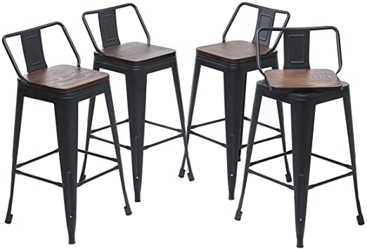 Amazon.com: YongQiang 26 inch Swivel Barstools Set of 4 Kitchen .