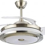 42'' Modern Retractable Ceiling Fan Light With Remote Control LED .