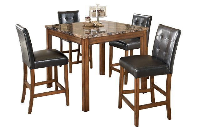 Theo Counter Height Dining Room Table and Bar Stools (Set of 5 .