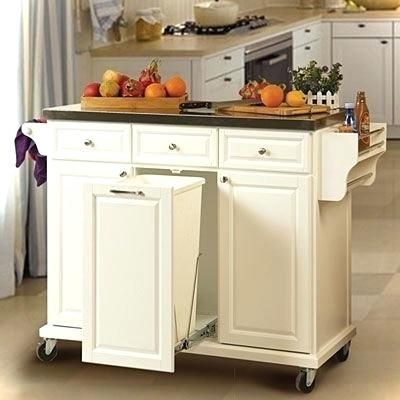 Kitchen Island Cart With Trash Bin - https://www.otoseriilan.com .