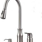 Hotis 3 Hole Kitchen Sink Faucet with Pull Down Sprayer Soap .