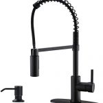 APPASO Matte Black Commercial Kitchen Faucet Pull Down Sprayer .