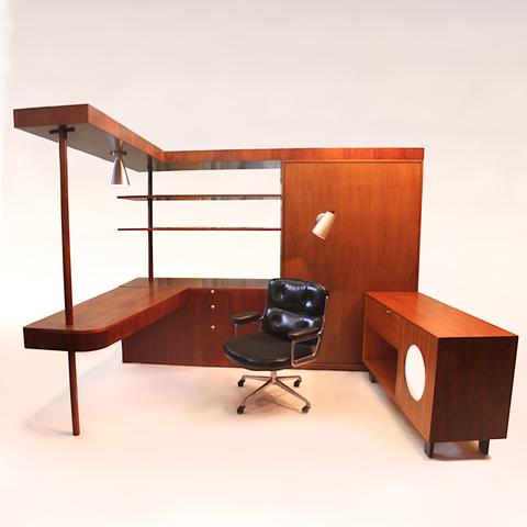 Vintage 1949 Mid-Century Modern Custom L-Shaped Office Desk by .