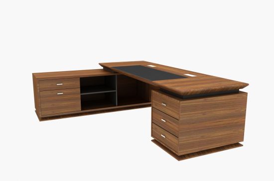 China Newest Wooden L-Shaped Office Desks Modern Manager Table .