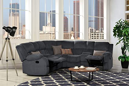 Amazon.com: Divano Roma Furniture Classic Large Linen Fabric L .