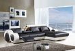 Modern sectional leather sofa with L shaped sofa furniture for .