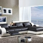Modern sectional leather sofa with L shaped sofa furniture for .