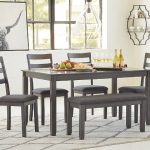 Bridson Dining Room Table and Chairs with Bench (Set of 6 .