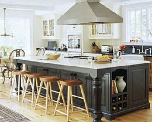 Large Kitchen Island with Seating and Storage | Eclectic kitchen .