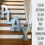 Extra Large Metal Letters/pick color/ word Play/Galvanized Metal .