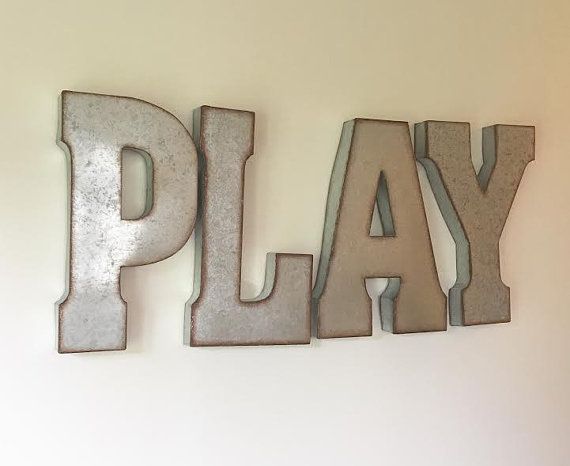 PLAY/Metal Letters/21 Colors/Large Metal Letters/Galvanized .