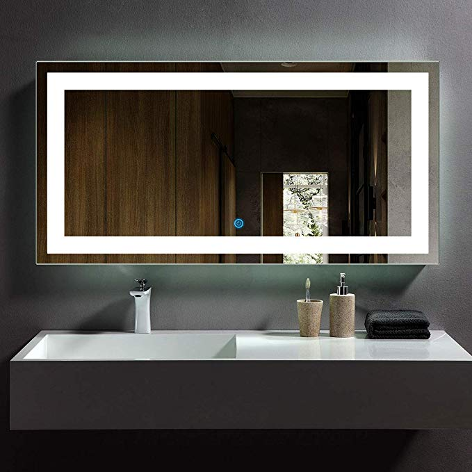 Amazon.com: DP Home LED Lighted Rectangle Bathroom Mirror, Modern .