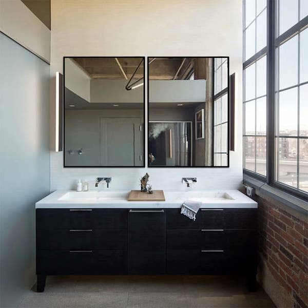 Shop Modern Large Black Rectangle Wall Mirrors for Bathroom Vanity .